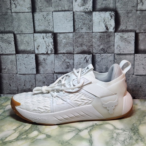 Under Armour Project Rock 6 UA White Training Shoes Size 8.5 - Picture 3 of 9